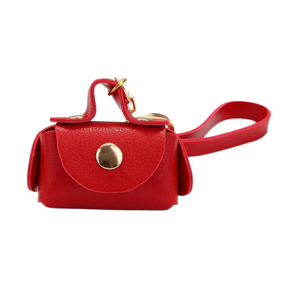 Handmade Leather Keychain - Trendy Unisex Mini Bag Pendant in 7 Colors