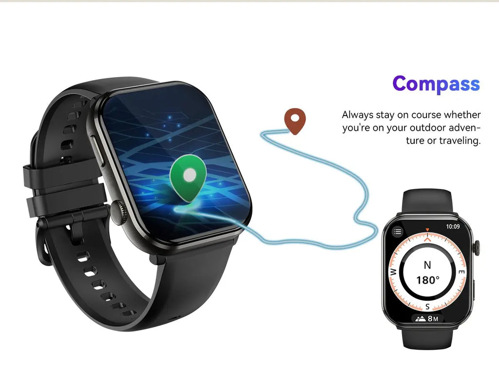 Smartwatch - 1.96'' AMOLED Display 800mAh Battery Bluetooth Calls Fitness Tracker
