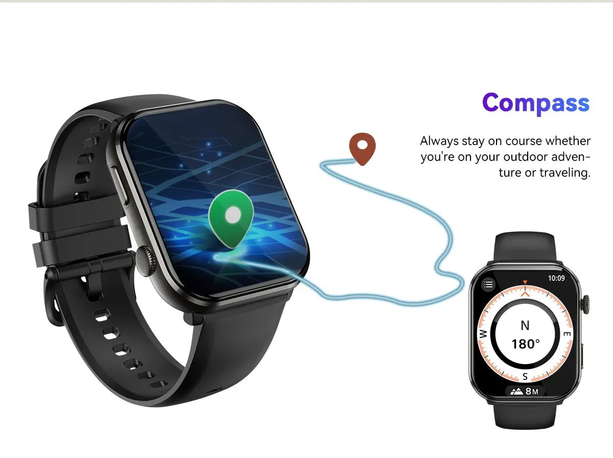 Smartwatch - 1.96'' AMOLED Display 800mAh Battery Bluetooth Calls Fitness Tracker