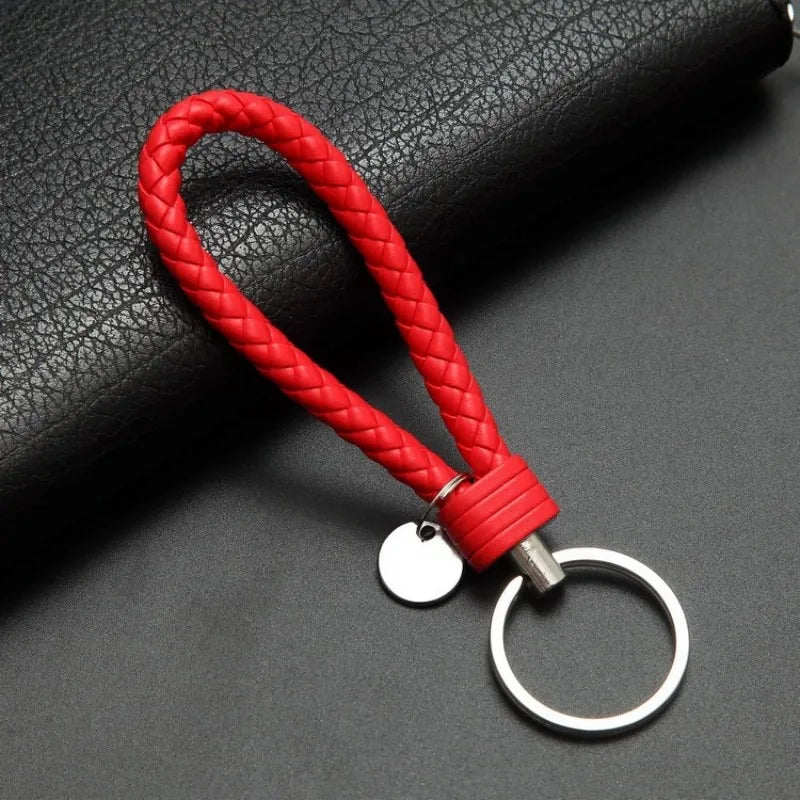 Stylish PU Leather Braided Woven Keychain Bag Pendant - A Perfect Gift for Men and Women!