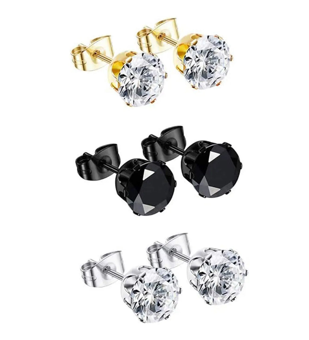 18 Pairs Earrings for Men: Stainless Steel Mens Earrings Stud Cross Dangle Hoop Earrings Set Jewelry Gift for Men Women