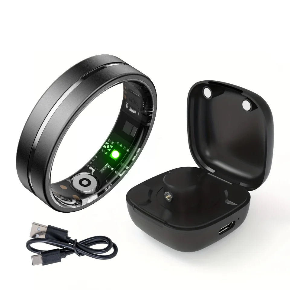 Smart Fitness Ring - Health Monitor with Heart Rate, Blood Pressure & Sleep Tracking