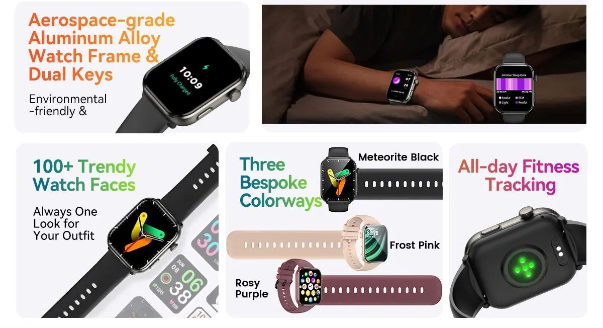 Smartwatch - 1.96'' AMOLED Display 800mAh Battery Bluetooth Calls Fitness Tracker