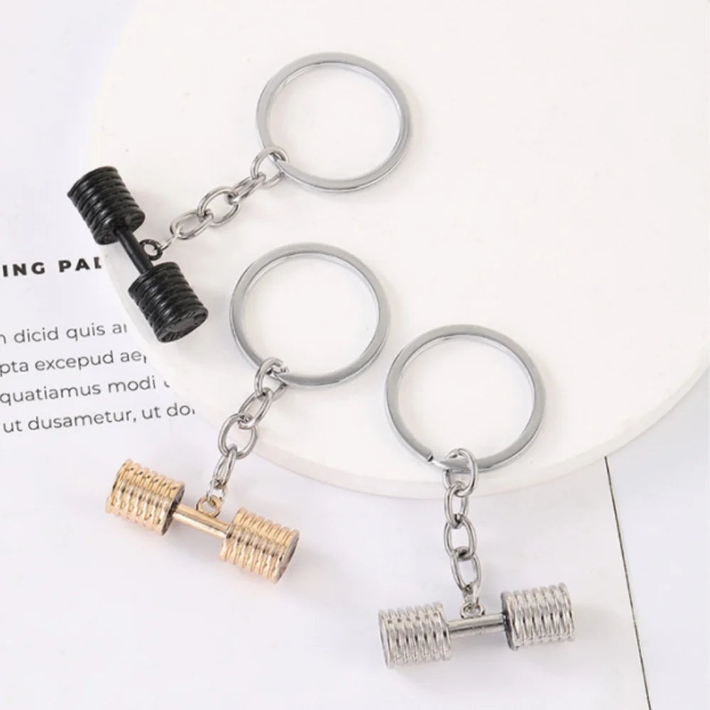 Dumbbell Metal Keychain - Unisex Sports Gym Fitness Accessory