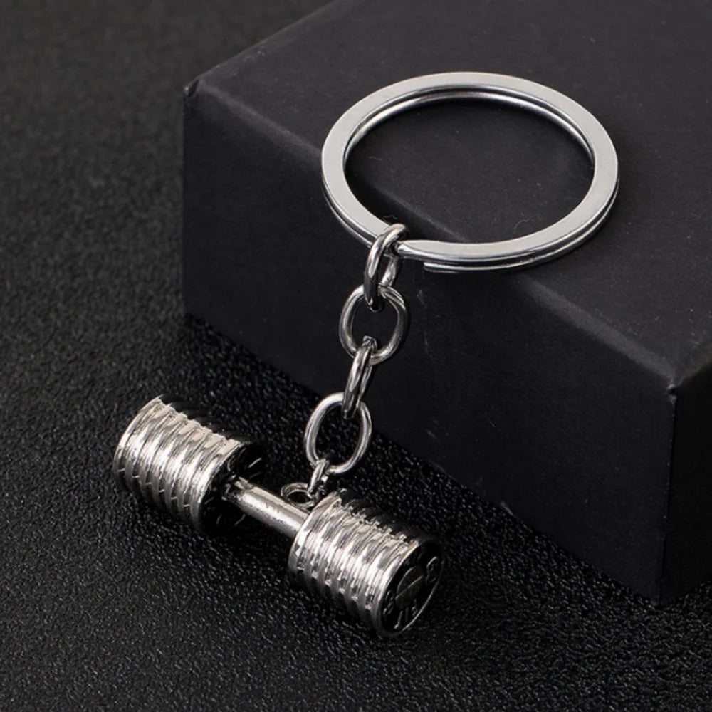 Dumbbell Metal Keychain - Unisex Sports Gym Fitness Accessory