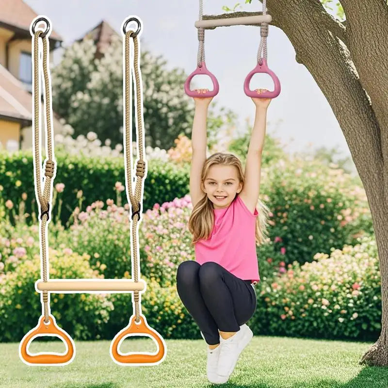 Swing Bar Gym Equipment 150kg Capacity | Indoor Outdoor Monkey Bar Rings for Kids & Adults