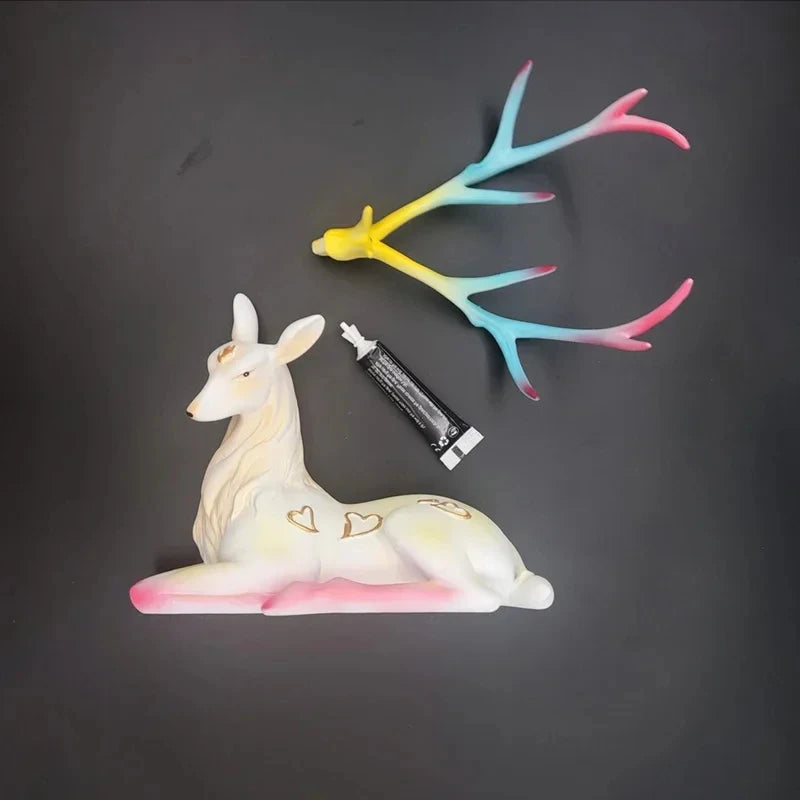 Luxury Resin Deer Statue 35cm - European Elk Figurine Home Decor