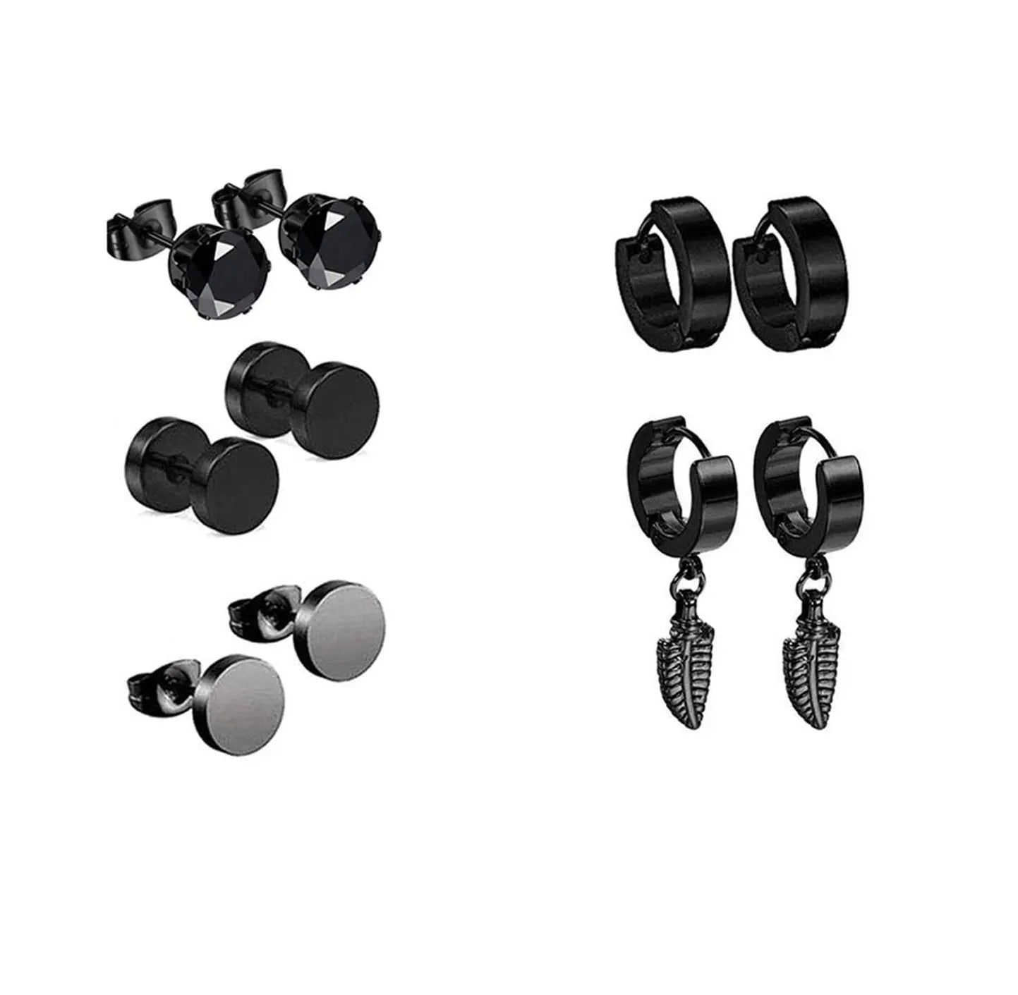 18 Pairs Earrings for Men: Stainless Steel Mens Earrings Stud Cross Dangle Hoop Earrings Set Jewelry Gift for Men Women