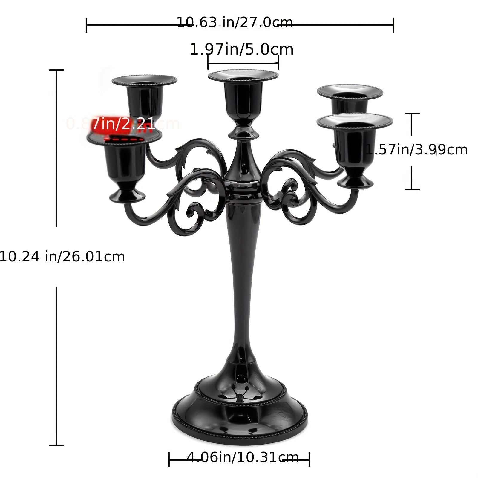 Vintage Black 5 Arm Candelabra - Gothic Candlestick for Weddings & Events