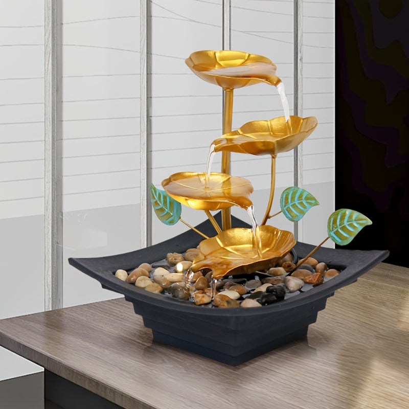 USB Powered Tabletop Fountain with Rocks - Indoor Water Feature for Home Office