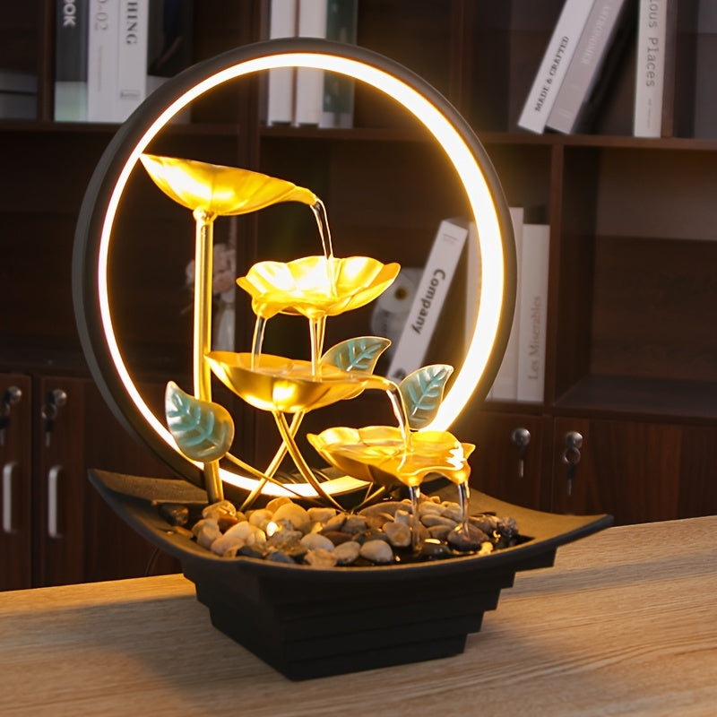 USB Powered Tabletop Fountain with Rocks - Indoor Water Feature for Home Office