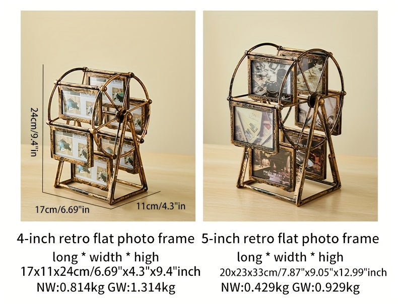Vintage Oblong Picture Frame - Tabletop Photo Display | Vertical Orientation