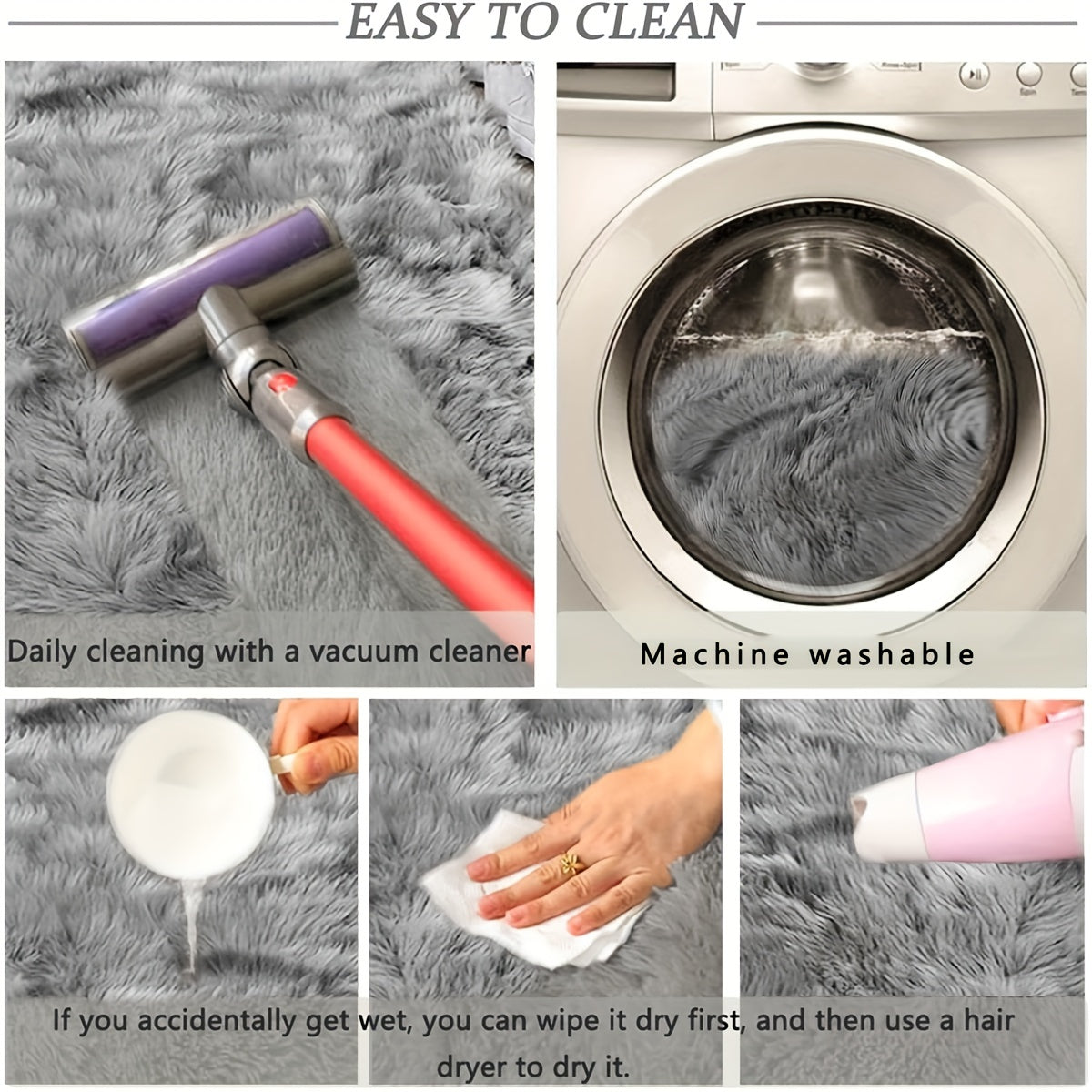 Premium Faux Sika Deer Fur Area Rug, Durable Anti-slip, Stain-resistant And Absorbent Carpet, Suitable For Bedroom, Living Room and Bathroom