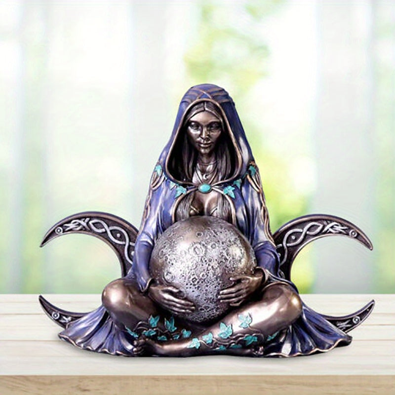 1pc, Mother Earth Art Statue, Millennial Gaia Goddess Ornament Figurines Sculptures, Mother Earth Figurine, Gaia Goddess Statue Zen Decor, Pagan Wiccan Home Decor, Women Gift, Arts Decor