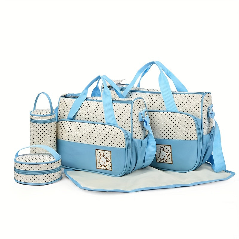 Hot Selling Fashion Crossbody High Quality Diaper Bag Set of Five Multifunctional Large Capacity Mommy Bags Single Shoulder Handbag with Changing Pouch