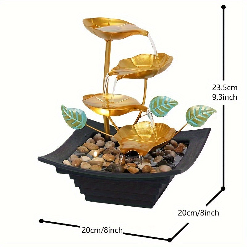 USB Powered Tabletop Fountain with Rocks - Indoor Water Feature for Home Office