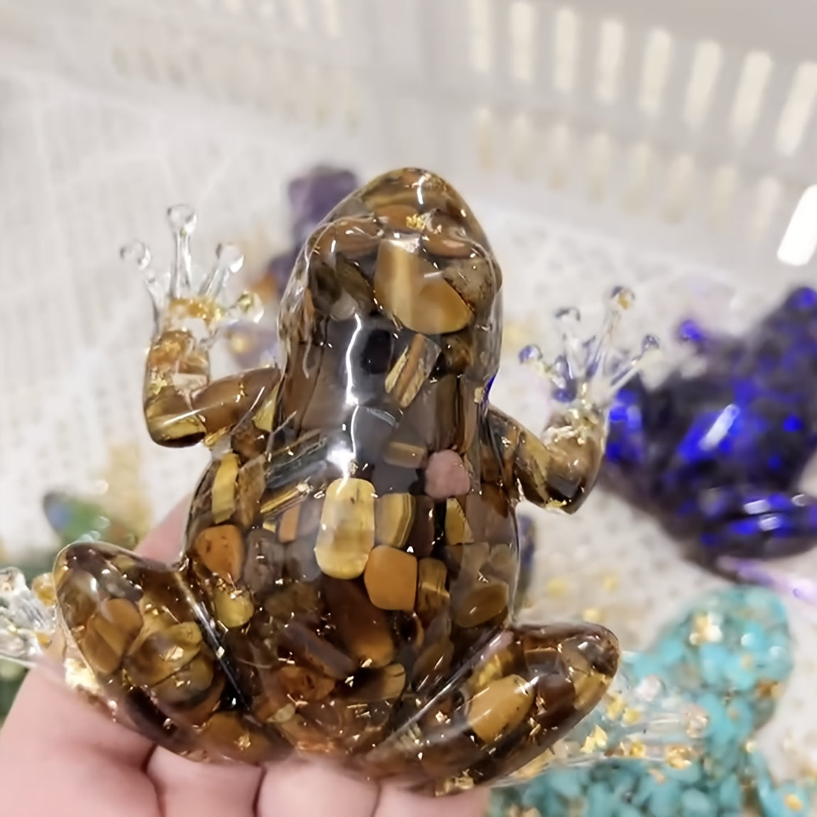 Sparkling Crystal Resin Frog Ornament - Indoor & Outdoor