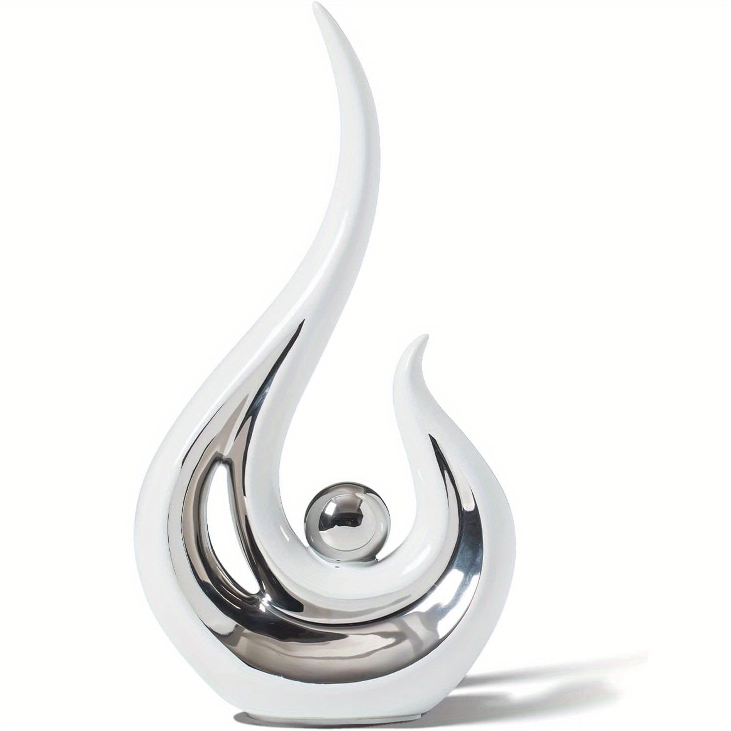 Modern Geometric Porcelain Sculpture - Black & Gold Home Decor Gift