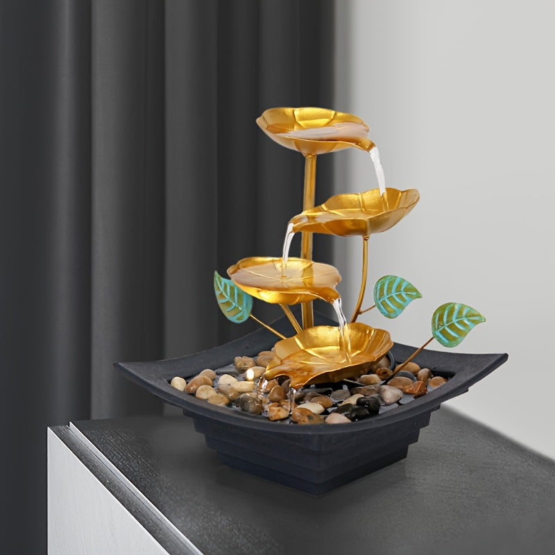 USB Powered Tabletop Fountain with Rocks - Indoor Water Feature for Home Office