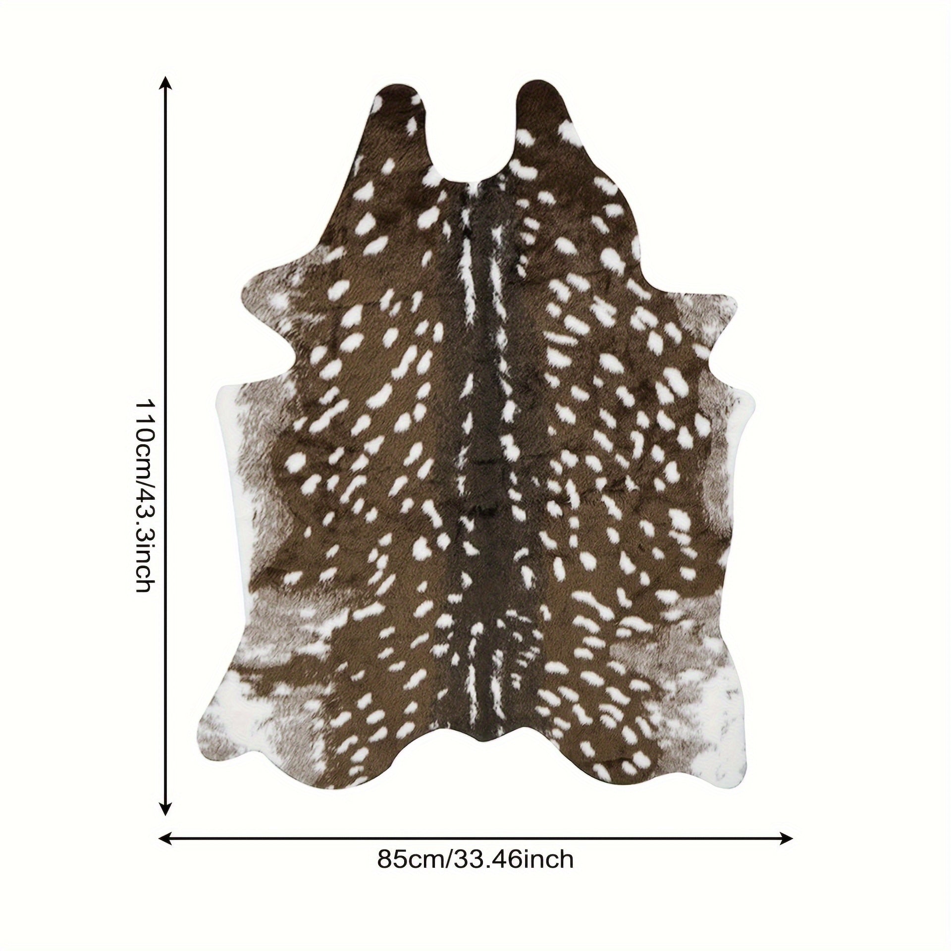 Premium Faux Sika Deer Fur Area Rug, Durable Anti-slip, Stain-resistant And Absorbent Carpet, Suitable For Bedroom, Living Room and Bathroom