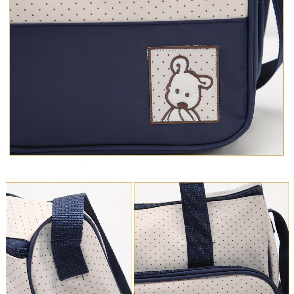 Hot Selling Fashion Crossbody High Quality Diaper Bag Set of Five Multifunctional Large Capacity Mommy Bags Single Shoulder Handbag with Changing Pouch