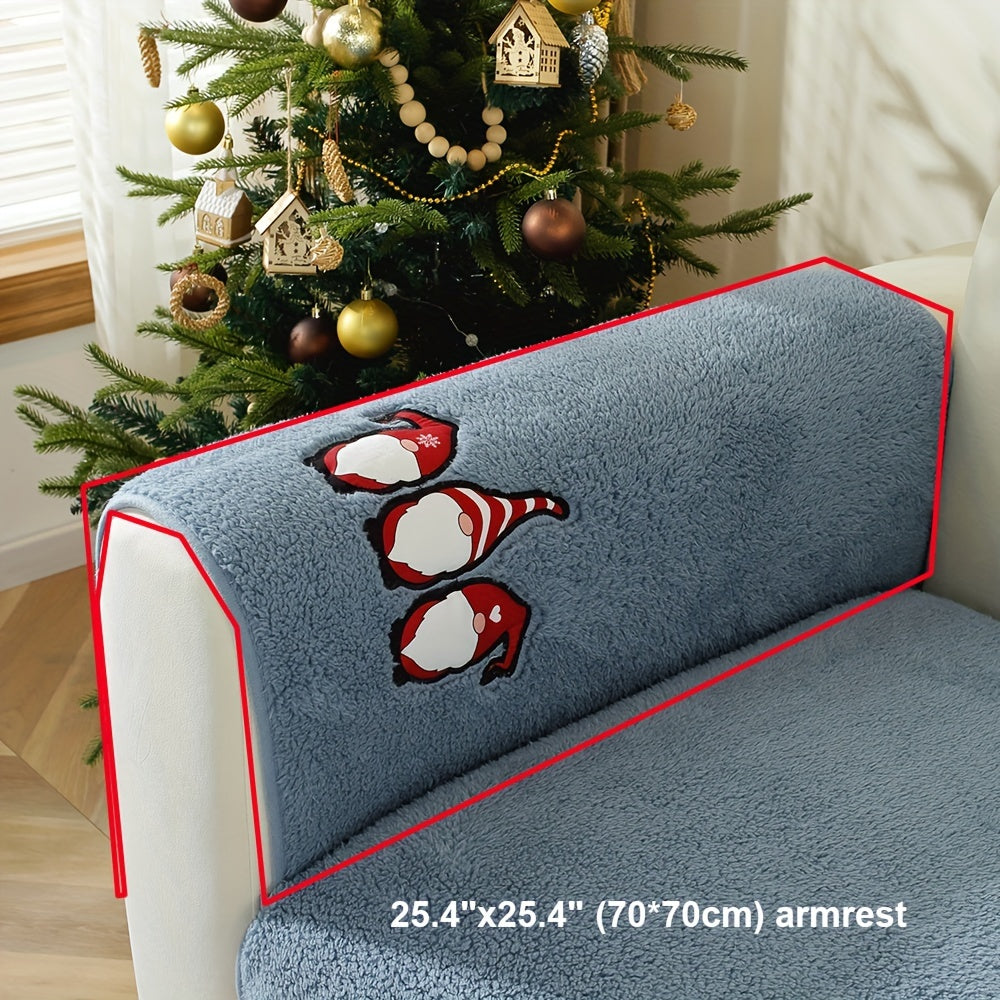 Christmas Decorations Sherpa Fleece Sofa Cover - Thickened Warmly, Soft Plush Fabric, Living Room Sofa Couch Protector, Cozy Winter Home Decor