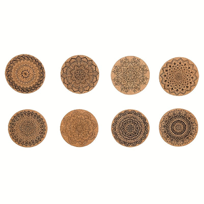 8 Piece Cork Coasters Set - Heat Resistant Non-Slip Drink Mats